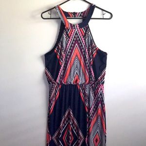 Trixxi Open Back ‘Tribal’ Pattern Maxi Dress M